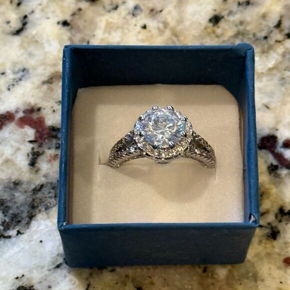 Stunning 3ct Round Cut Solitaire CZ Sterling Silver Ring New - Picture 4 of 8